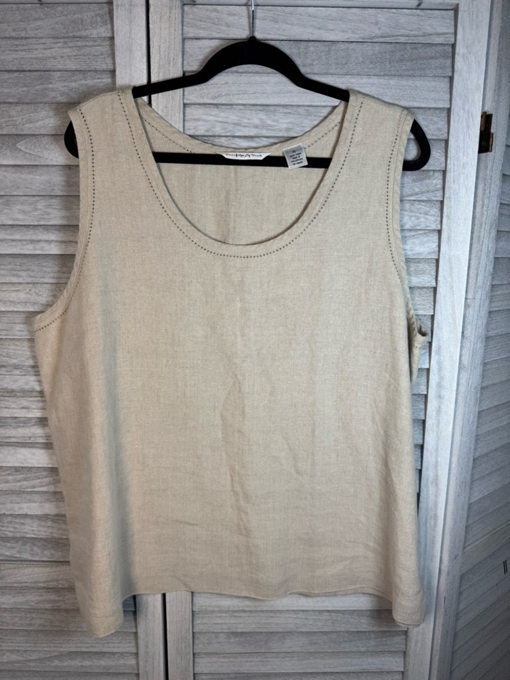 Preston & York 100% Linen Cream Sleeveless Tank